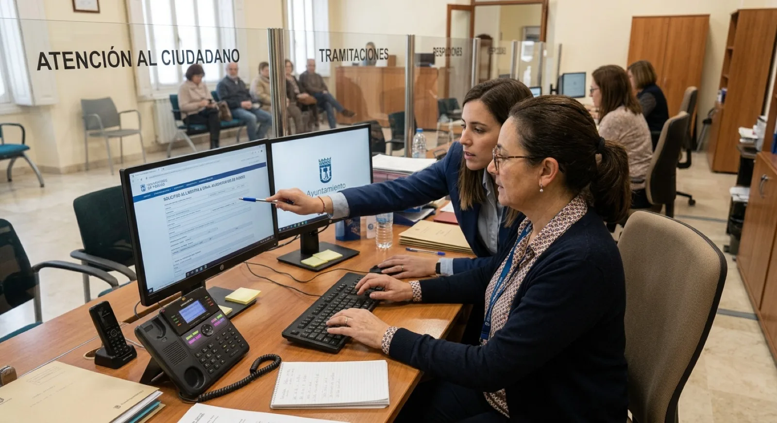 Personal municipal ampliando los servicios que atiende el asistente telefónico