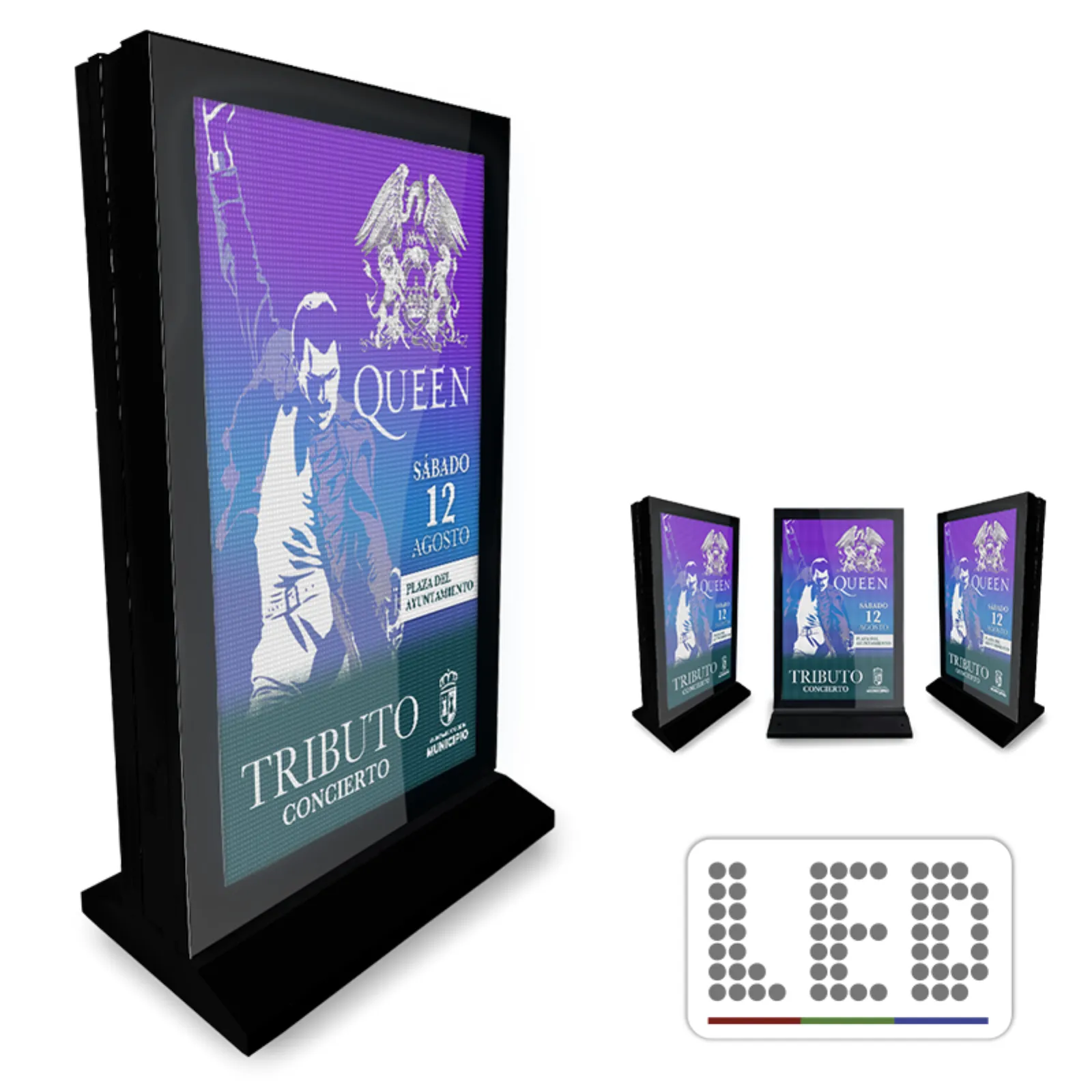 Pantalla LED doble cara · pixel pitch 4 mm
