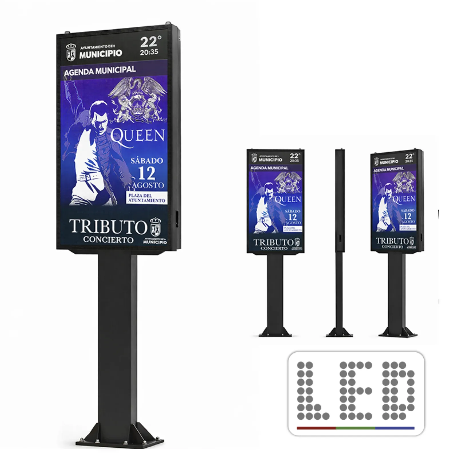Mástil LED para señalización exterior