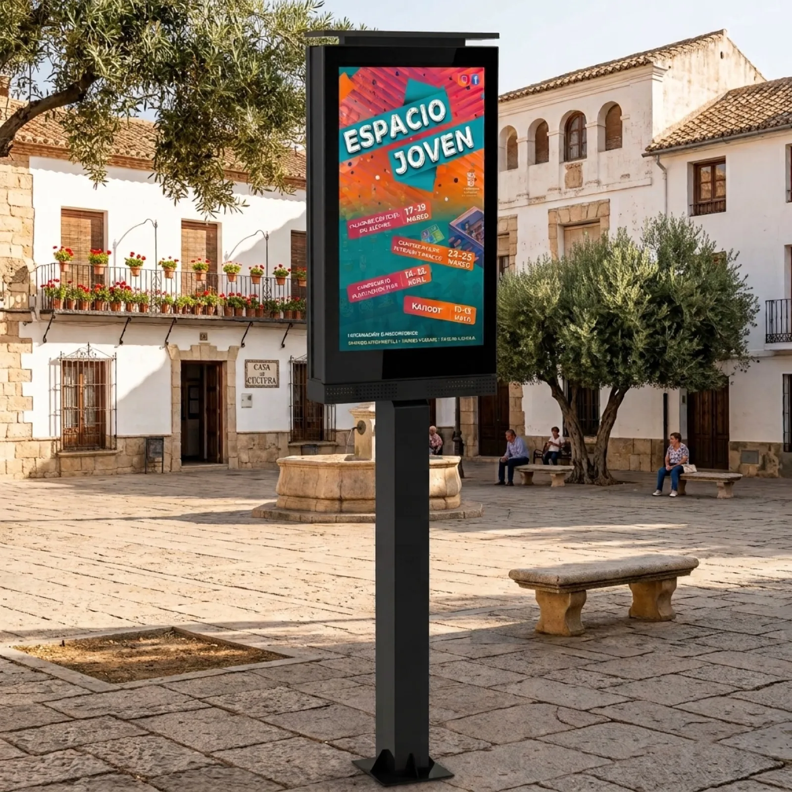 MUPI informativo de exterior en una calle del municipio