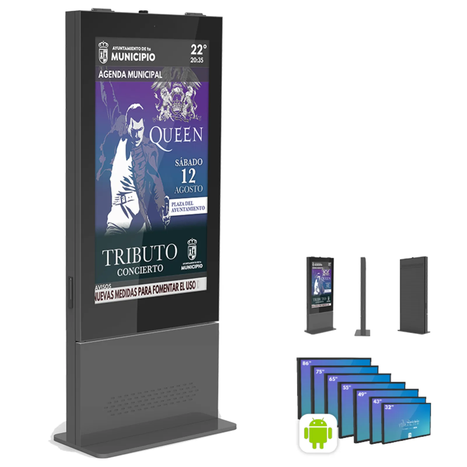 Pantalla digital de una cara